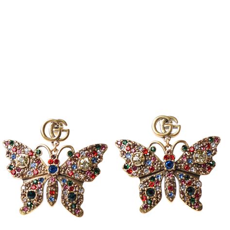 women gucci butterfly earrings|gucci earrings on model.